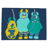 Funny Little Cartoon Monsters Jongens Verjaardag Groot Cadeauzakje (Achterkant)