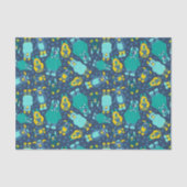 Funny Little Cartoon Monsters Jongens Verjaardag Tissuepapier (Voorkant)