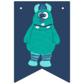 Funny Little Cartoon Monsters Jongens Verjaardag Vlaggetjes (Tweede vlag)