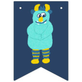 Funny Little Cartoon Monsters Jongens Verjaardag Vlaggetjes (Eerste vlag)