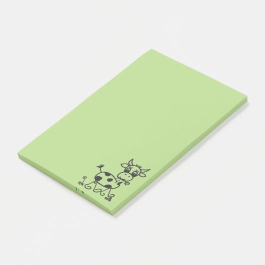 Funny Little Cow – Post It hellgrün Post-it® Notes (Schuin)