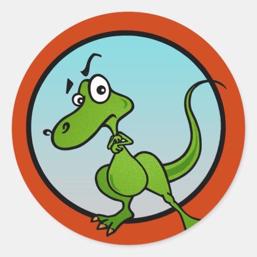 FUNNY LITTLE DINOSAUR MATTE STICKERS (Voorkant)
