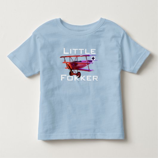 Funny "Little Fokker" Triplane Kinder Shirts (Voorkant)