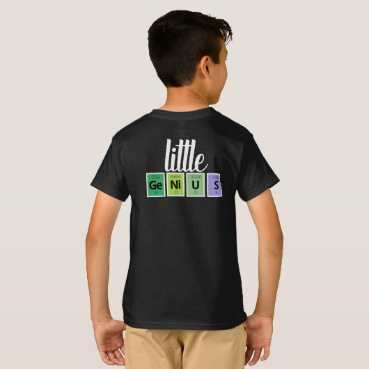 Funny Little GeNiUS Periodic Table Element Symbols T-shirt (Achterkant volledig)