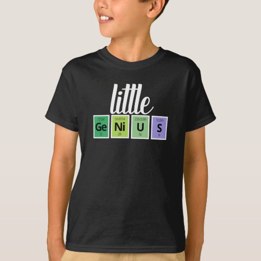 Funny Little GeNiUS Periodic Table Element Symbols T-shirt (Voorkant)