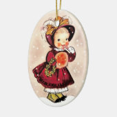 Funny  Little Girl Custom Kerstmis Keramisch Ornament (Links)