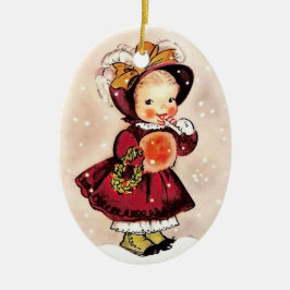 Funny  Little Girl Custom Kerstmis Keramisch Ornament