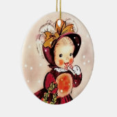 Funny  Little Girl Custom Kerstmis Keramisch Ornament (Rechts)