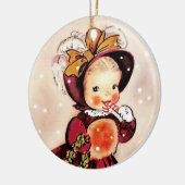 Funny  Little Girl Custom Kerstmis Keramisch Ornament (Links)