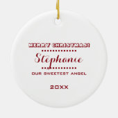 Funny  Little Girl Custom Kerstmis Keramisch Ornament (Achterkant)