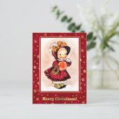  Funny Little Girl Kerstmis Briefkaart (Staand voorkant)