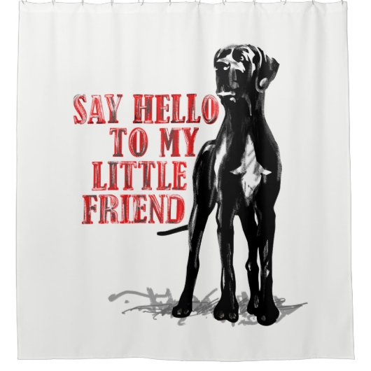 Funny Little Great Dane Douchegordijn (Voorkant)