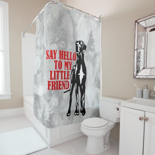 Funny Little Great Dane Shower-gordijn Douchegordijn (In situ)