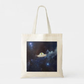 Funny Little Green Man Space Alien Sci Fi Galaxy Tote Bag (Achterkant)