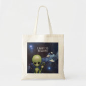 Funny Little Green Man Space Alien Sci Fi Galaxy Tote Bag (Voorkant)