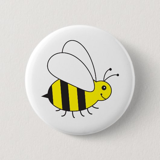 Funny Little Honey Bee Cute Ronde Button 5,7 Cm (Voorkant)