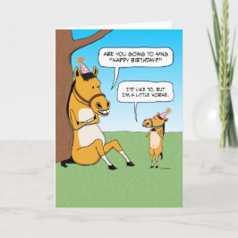 Funny Little Horse Birthday Kaart