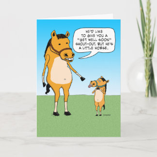 Funny Little Horse Get Well Card Kaart