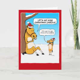 Funny Little Horse Kerstmis Feestdagen Kaart