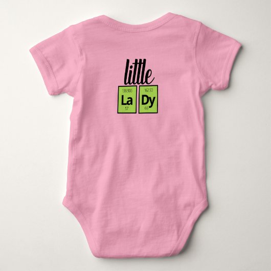 Funny Little LaDy Periodic Table Element Symbols Romper (Achterkant)