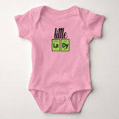Funny Little LaDy Periodic Table Element Symbols Romper (Voorkant)