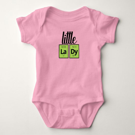 Funny Little LaDy Periodic Table Element Symbols Romper (Voorkant)