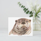 Funny Little Otter, Cute Animal Natuur Briefkaart (Staand voorkant)