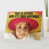 FUNNY LITTLE OUDE LADY GIANT BIRTHDAY KAART (Voorkant)