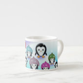 Funny Little Penguins Espresso Kop (Voorkant rechts)