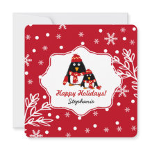 Funny Little Penguins Kaarten voor aangepaste kers