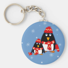 Funny Little Penguins kerstcadeau Sleutelhanger
