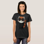 Funny little red panda bear with sunglasses t-shirt (Voorkant volledig)