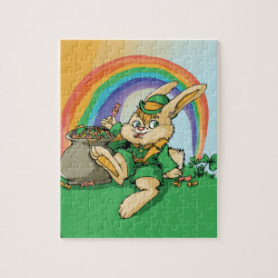 Funny Little Saint Patrick Rabbit Legpuzzel