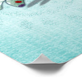 Funny Little Whimsical Bird op Paisley Poster (Hoek)