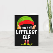 Funny Littlest Elf Matching Family Group Pj Christ Kaart (Voorkant)