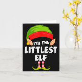 Funny Littlest Elf Matching Family Group Pj Christ Kaart (Gele Bloem)