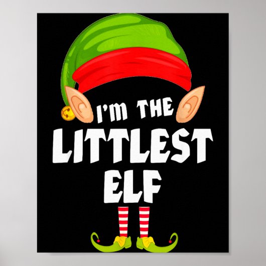 Funny Littlest Elf Matching Family Group Pj Christ Poster (Voorkant)