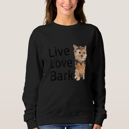 Funny Live Love Bark Yorkshire Terrier Dog en Pup Trui (Voorkant)