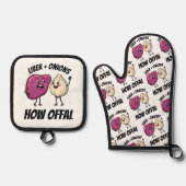 Funny Liver + Onions How Offal Food Jokes Ovenwant & Pannenlap Set (Voorkant)