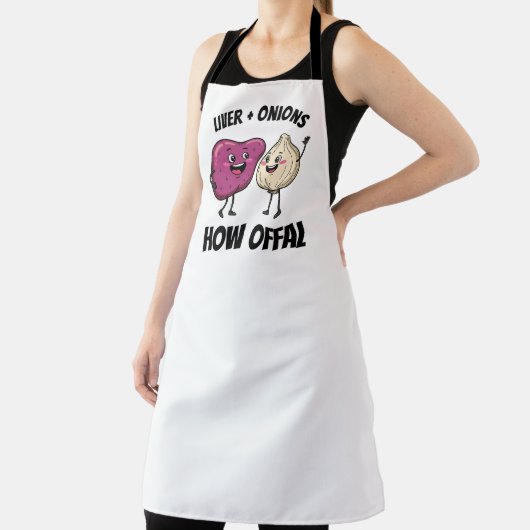 Funny Liver + Onions How Offal Food Jokes Schort (Insitu)