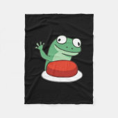 Funny Lizard Button Meme Fleece Deken (Voorkant)