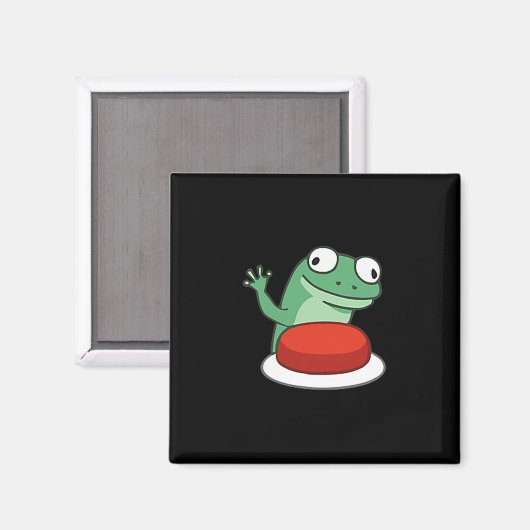 Funny Lizard Button Meme Magneet (Voorkant / Achterkant)