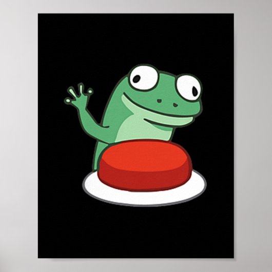 Funny Lizard Button Meme Poster (Voorkant)