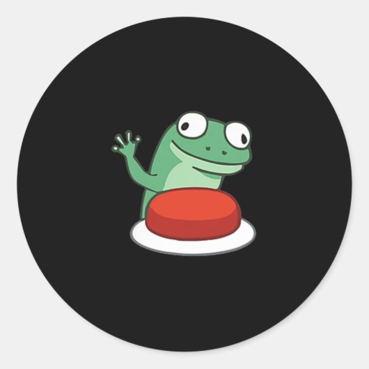 Funny Lizard Button Meme Ronde Sticker (Voorkant)
