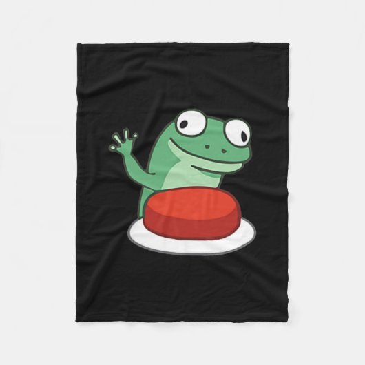 Funny Lizard Button Meme T-shirt.png Fleece Deken (Voorkant)
