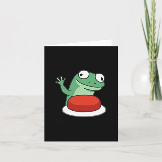 Funny Lizard Button Meme T-shirt.png Kaart (Voorkant)