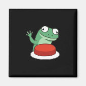 Funny Lizard Button Meme T-shirt.png Magneet (Voorkant)
