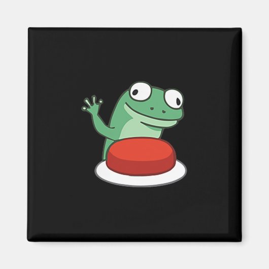 Funny Lizard Button Meme T-shirt.png Magneet (Voorkant)