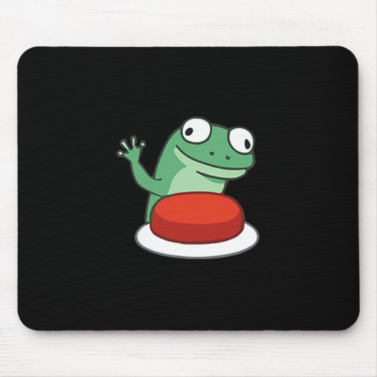 Funny Lizard Button Meme T-shirt.png Muismat (Voorkant)