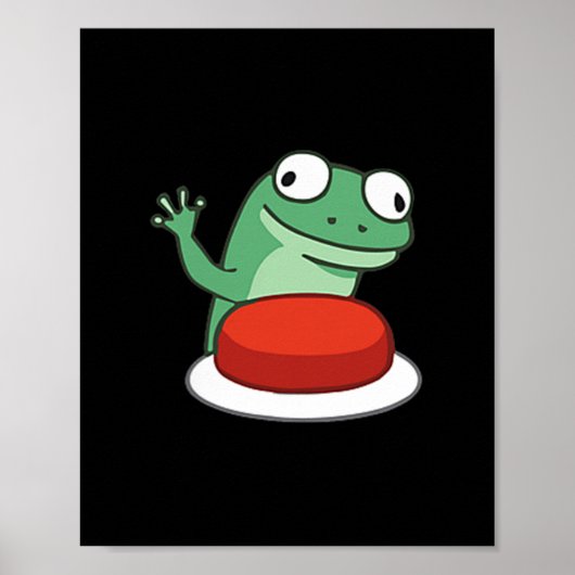 Funny Lizard Button Meme T-shirt.png Poster (Voorkant)